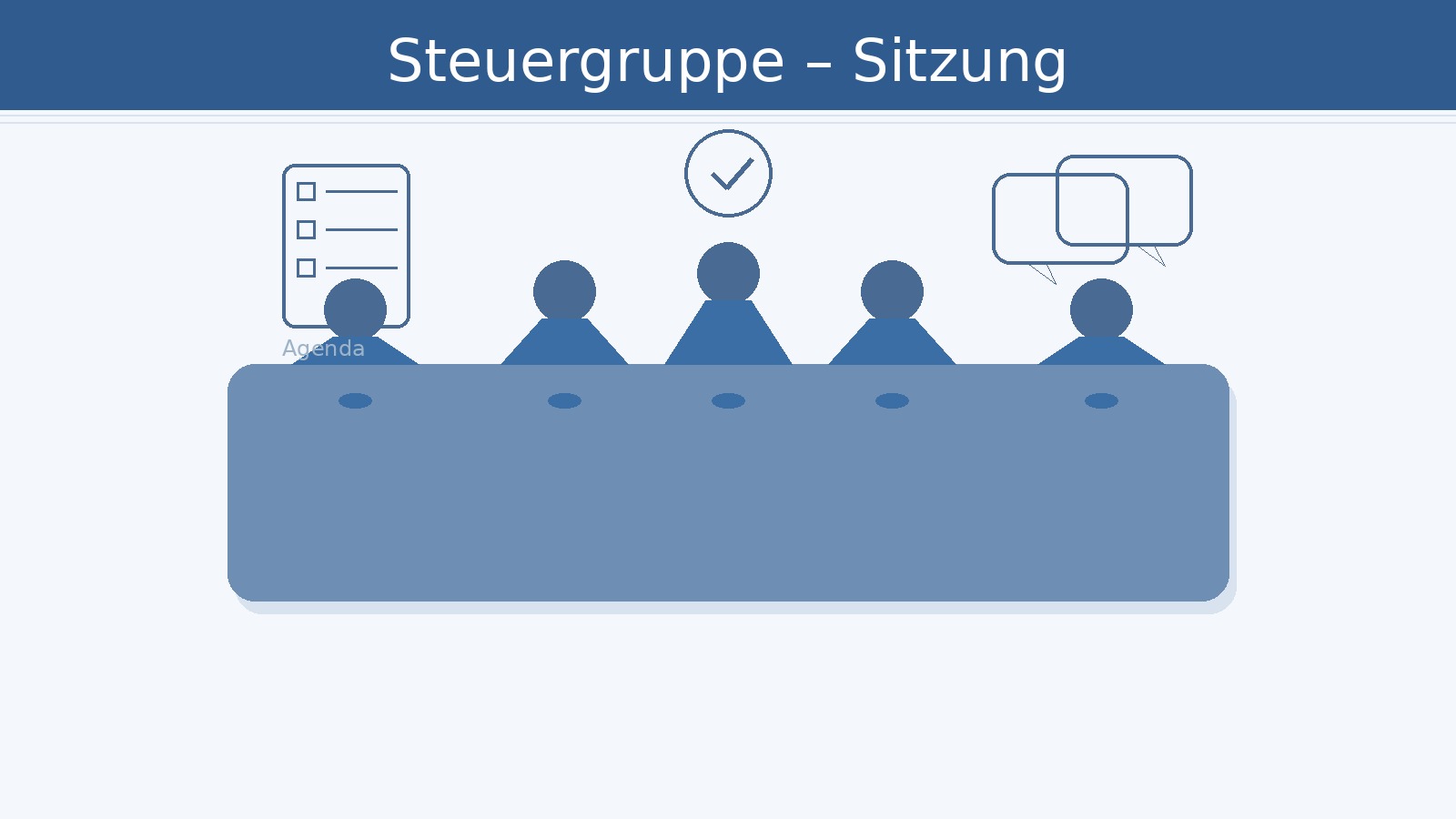 Stilisierte Grafik einer Steuergruppensitzung